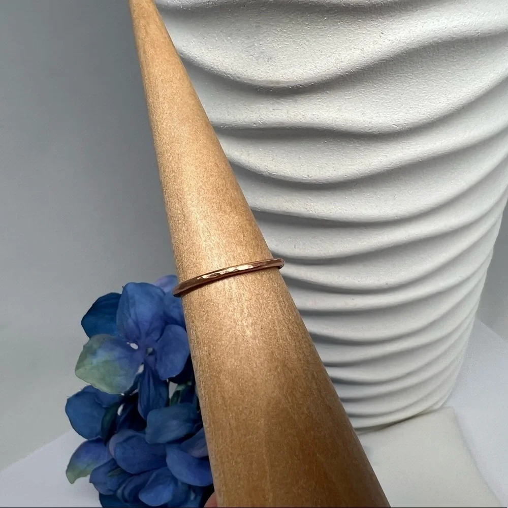 Hammered Copper Swirl Ring